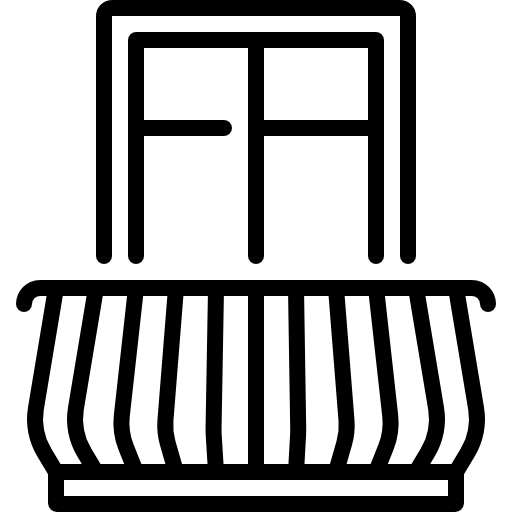 Balcony with tea garden view